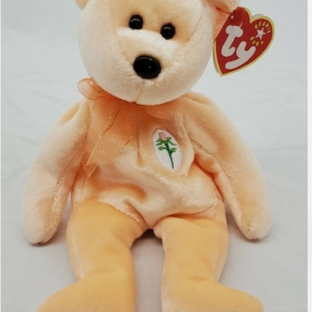 Ty Cream and Black Stuffed Animal Bear